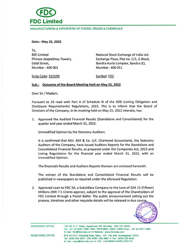 Thumbnail FDC India Financial Report 2021-2022