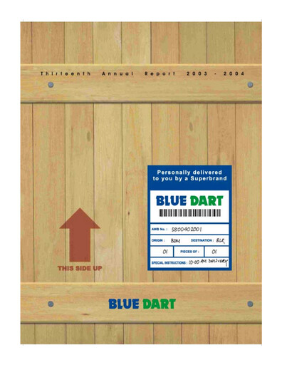Thumbnail Blue Dart Express
 Annual Report 2003-2004