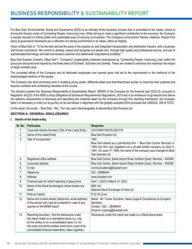 Thumbnail Blue Dart Express
 ESG Report 2022-2023