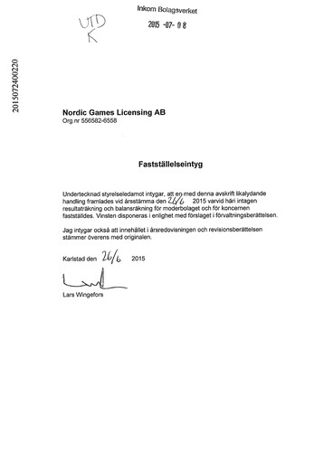 Thumbnail Embracer Group Annual Report 2015