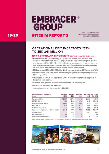 Thumbnail Embracer Group Financial Statement 2019-q2