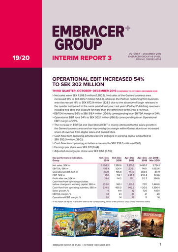 Thumbnail Embracer Group Financial Statement 2019-q3
