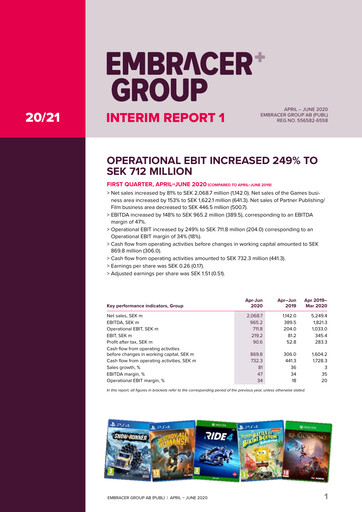 Thumbnail Embracer Group Financial Statement 2020-q1