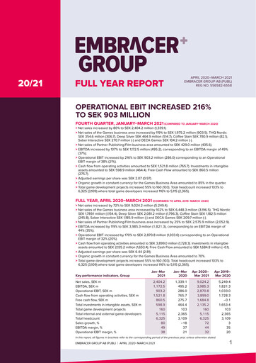 Thumbnail Embracer Group Financial Statement 2020