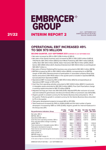 Thumbnail Embracer Group Financial Statement 2021-q2