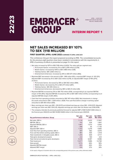 Thumbnail Embracer Group Financial Statement 2022-q1