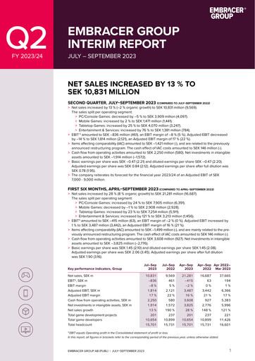 Thumbnail Embracer Group Financial Statement 2023-q2
