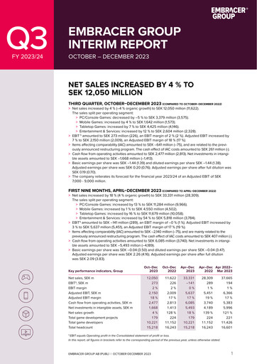 Thumbnail Embracer Group Financial Statement 2023-q3