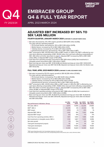 Thumbnail Embracer Group Financial Statement 2023