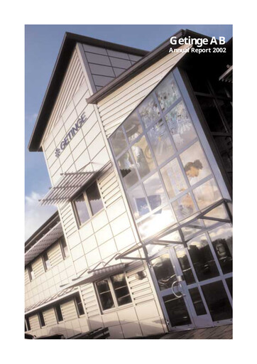 Vorschaubild Getinge Jahresbericht 2002