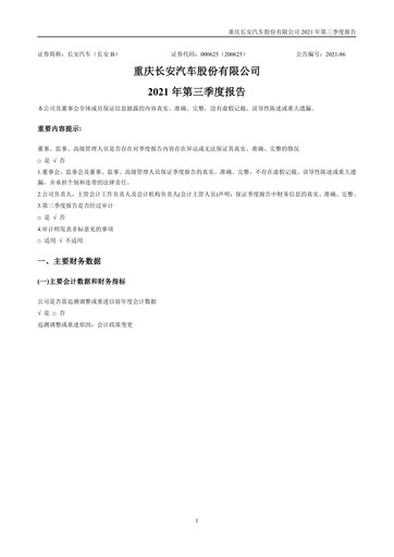 Thumbnail Chongqing Changan Quarterly Report 2021-q3