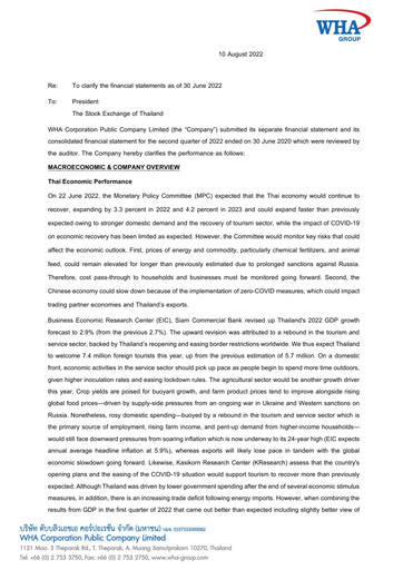 Vorschaubild WHA Corporation Quartalsbericht 2022-q2