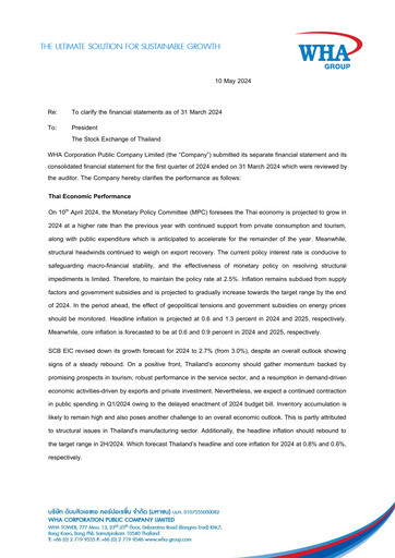 Vorschaubild WHA Corporation Quartalsbericht 2024-q1