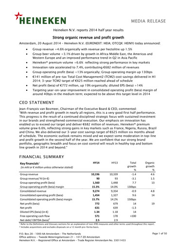 Thumbnail Heineken Half-year Report 2014-h1