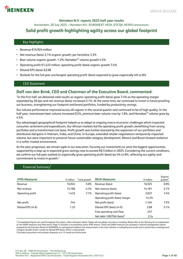 Thumbnail Heineken Half-year Report 2025-h1