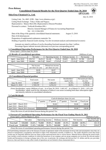 Thumbnail Shin-Etsu Chemical Financial Statement 2010-q1