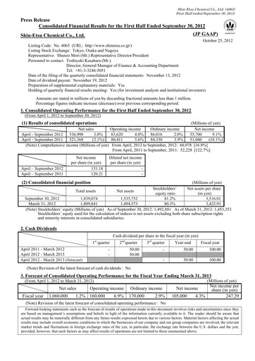 Thumbnail Shin-Etsu Chemical Financial Statement 2012-h1