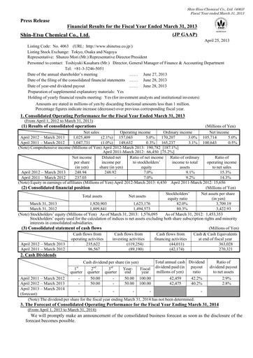 Thumbnail Shin-Etsu Chemical Financial Statement 2012