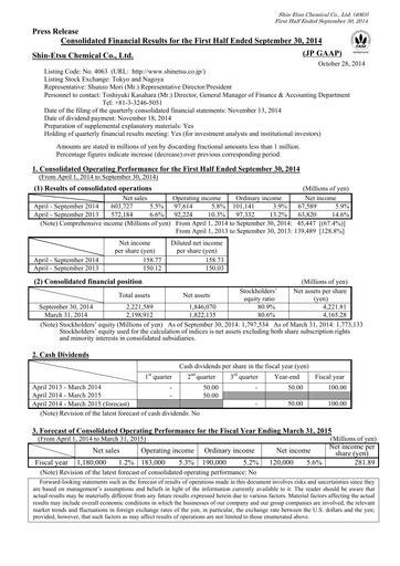 Thumbnail Shin-Etsu Chemical Financial Statement 2014-h1