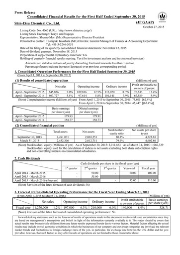Thumbnail Shin-Etsu Chemical Financial Statement 2015-h1