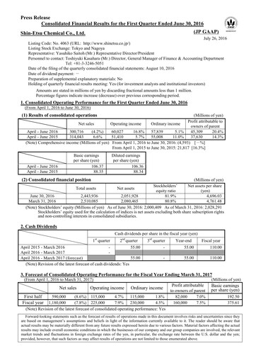 Thumbnail Shin-Etsu Chemical Financial Statement 2016-q1