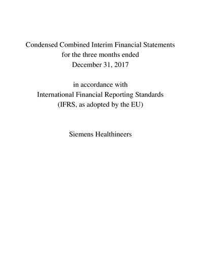 Thumbnail Siemens Healthineers Financial Statement 2018-q1