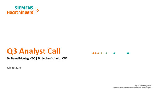 Thumbnail Siemens Healthineers Financial Statement 2019-q3