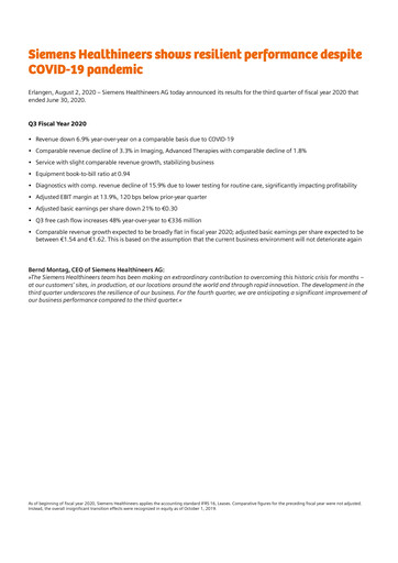 Thumbnail Siemens Healthineers Financial Statement 2020-q3