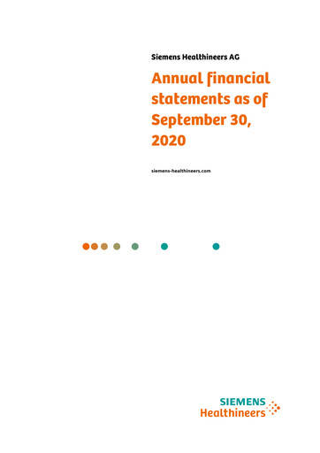 Thumbnail Siemens Healthineers Financial Statement 2020