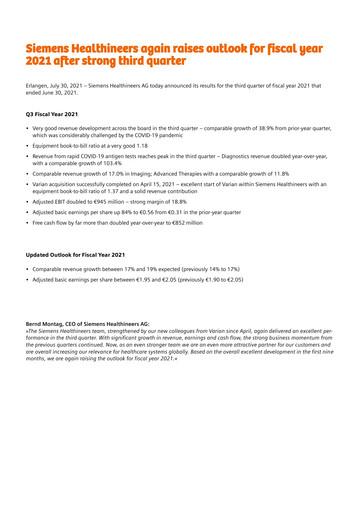 Thumbnail Siemens Healthineers Financial Statement 2021-q3