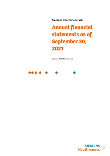 Thumbnail Siemens Healthineers Financial Statement 2021