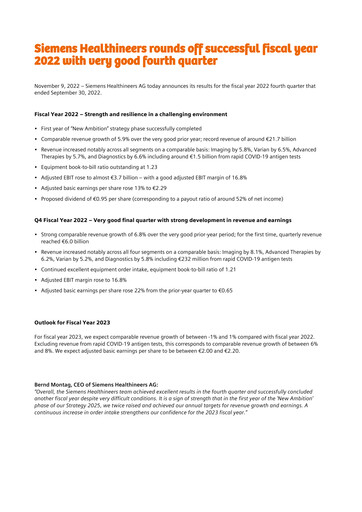 Thumbnail Siemens Healthineers Financial Statement 2022-q4