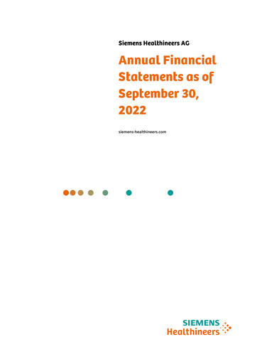 Thumbnail Siemens Healthineers Financial Statement 2022