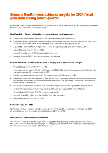Thumbnail Siemens Healthineers Financial Statement 2024-q4