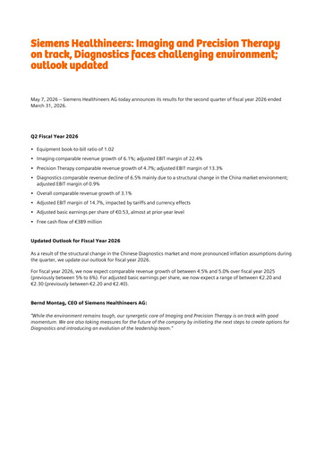 Miniature Siemens Healthineers Rapport trimestriel 2026-q2