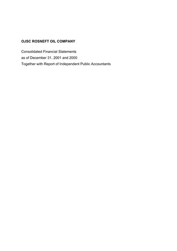 Thumbnail Rosneft Financial Statement 2001