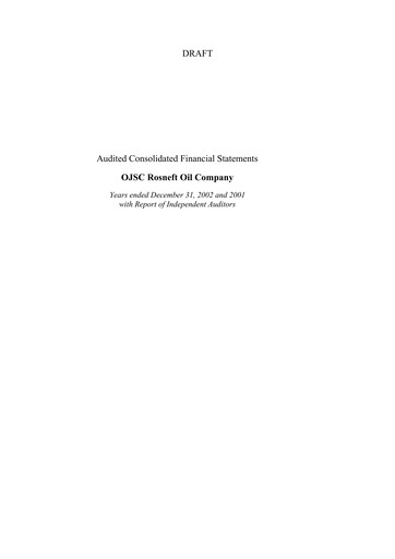 Thumbnail Rosneft Financial Statement 2002