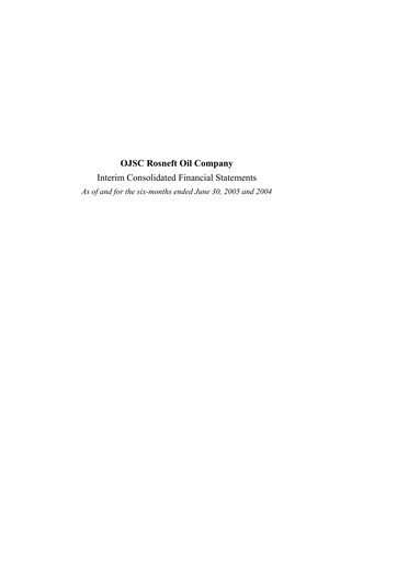Thumbnail Rosneft Financial Statement 2005-h1