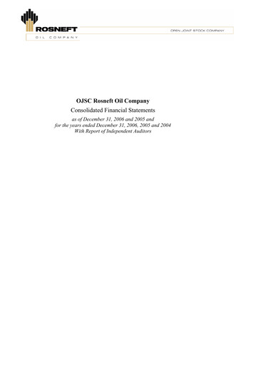 Thumbnail Rosneft Financial Statement 2006