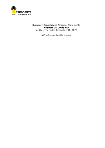 Thumbnail Rosneft Financial Statement 2023