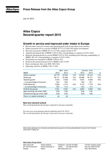 Thumbnail Atlas Copco
 Quarterly Report 2015-q2
