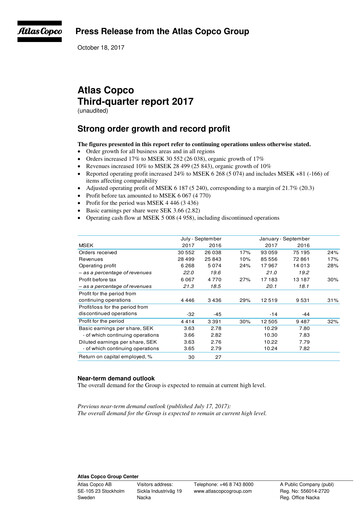 Thumbnail Atlas Copco
 Quarterly Report 2017-q3