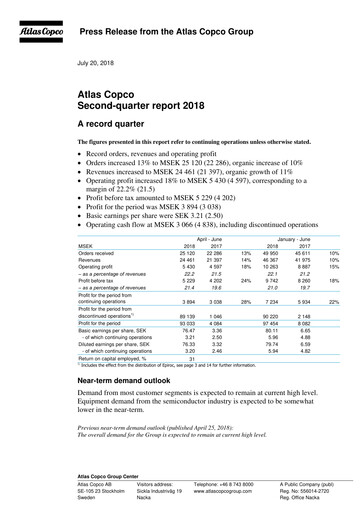 Thumbnail Atlas Copco
 Quarterly Report 2018-q2