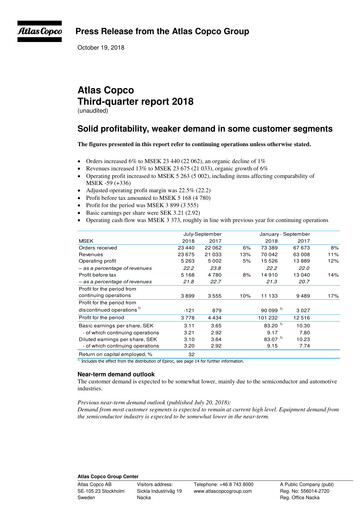 Thumbnail Atlas Copco
 Quarterly Report 2018-q3