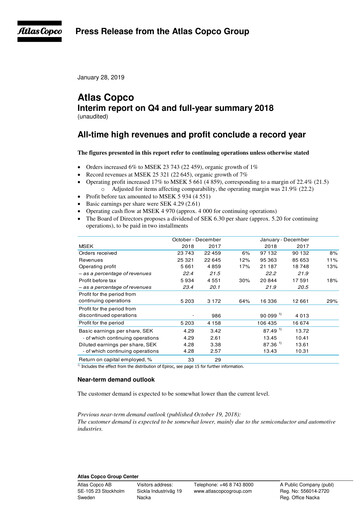 Thumbnail Atlas Copco
 Quarterly Report 2018-q4
