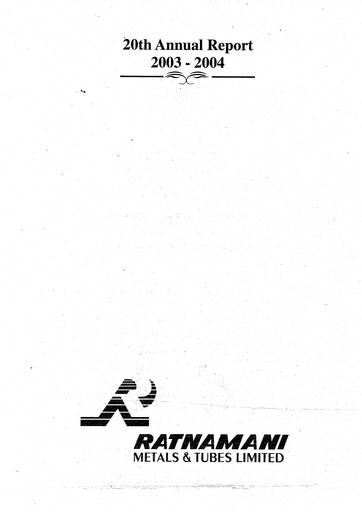 Thumbnail Ratnamani Metals & Tubes Annual Report 2003-2004