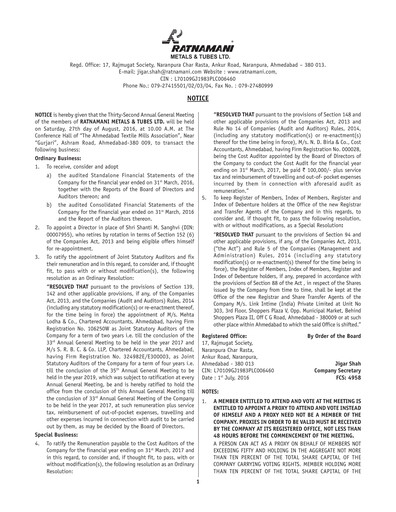 Thumbnail Ratnamani Metals & Tubes Annual Report 2015-2016