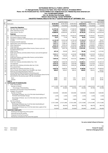 Vorschaubild Ratnamani Metals & Tubes Quartalsbericht 2014-q2