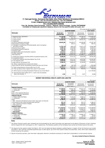 Vorschaubild Ratnamani Metals & Tubes Quartalsbericht 2017-q1