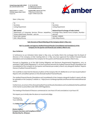 Thumbnail Amber Enterprises India
 Quarterly Report 2025-q4